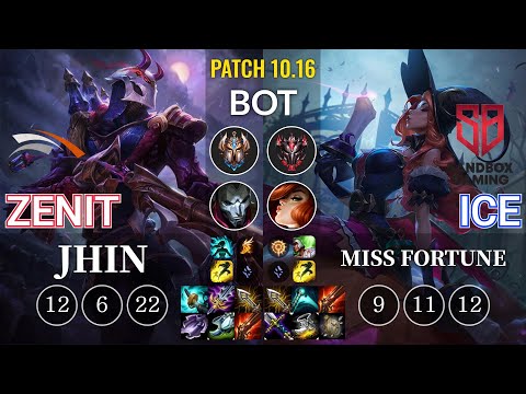HLE Zenit Jhin vs SB Ice Miss Fortune Bot - KR Patch 10.16