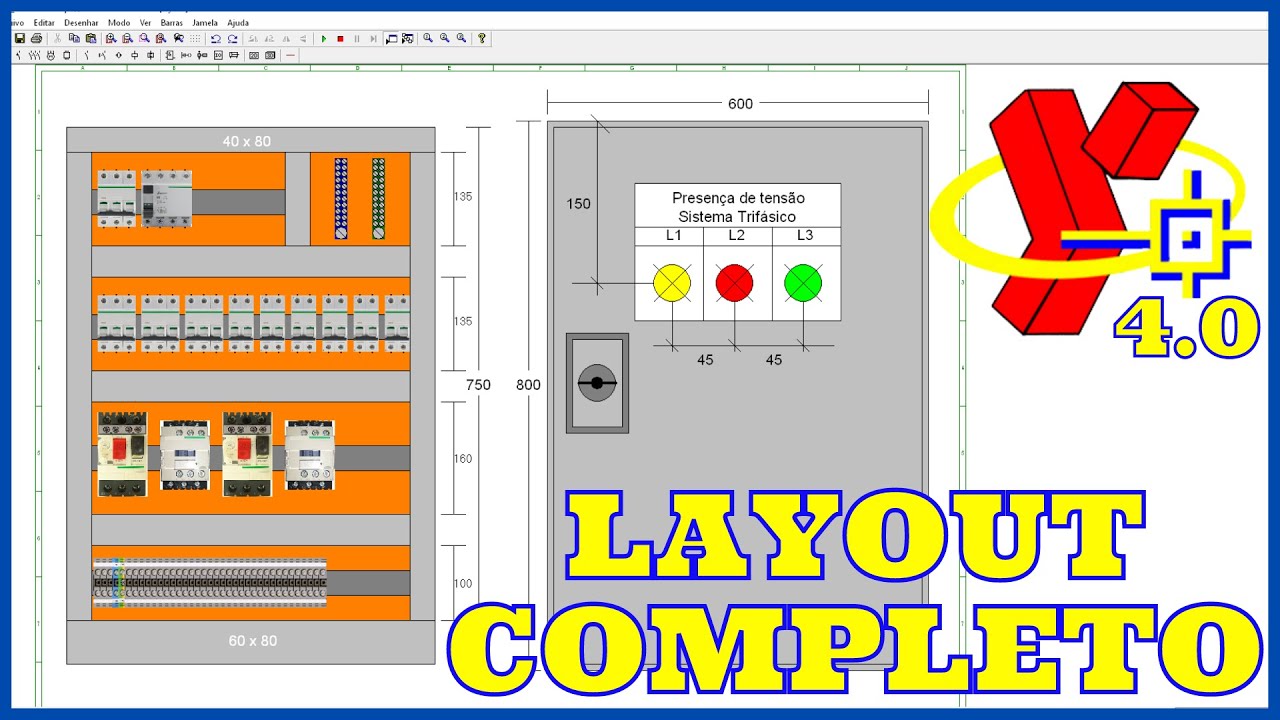 CADe SIMU 4.0 Electrical Commands Complete Frame with Layout