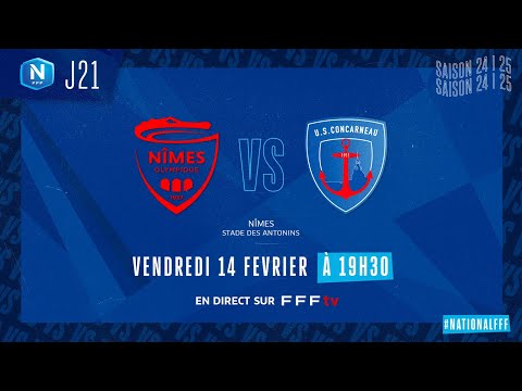 J21 I Nîmes Olympique vs US Concarneau en replay (3-0) I National FFF 2024-2025