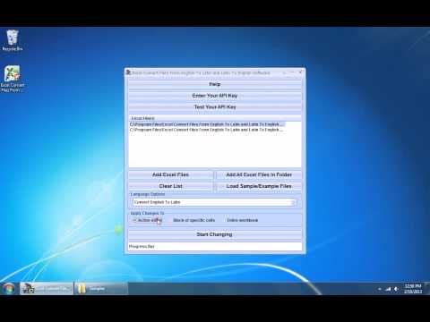 Excel Convert Files From English To Latin and Latin To English Software