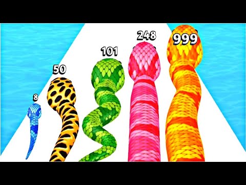 SNAKE RUN RACE - New Update! Color Math Games (Level Up Snake,Run Game)
