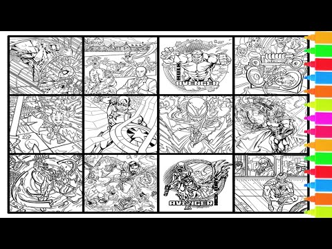 Coloring Spider-Man, X-Men, Hulk, Groot, Captain America, Thor, Dr. Strange | Marvel Coloring Pages