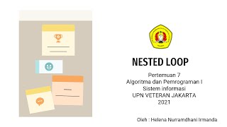 Pertemuan 7 Algoritma dan Pemrograman Nested Loop