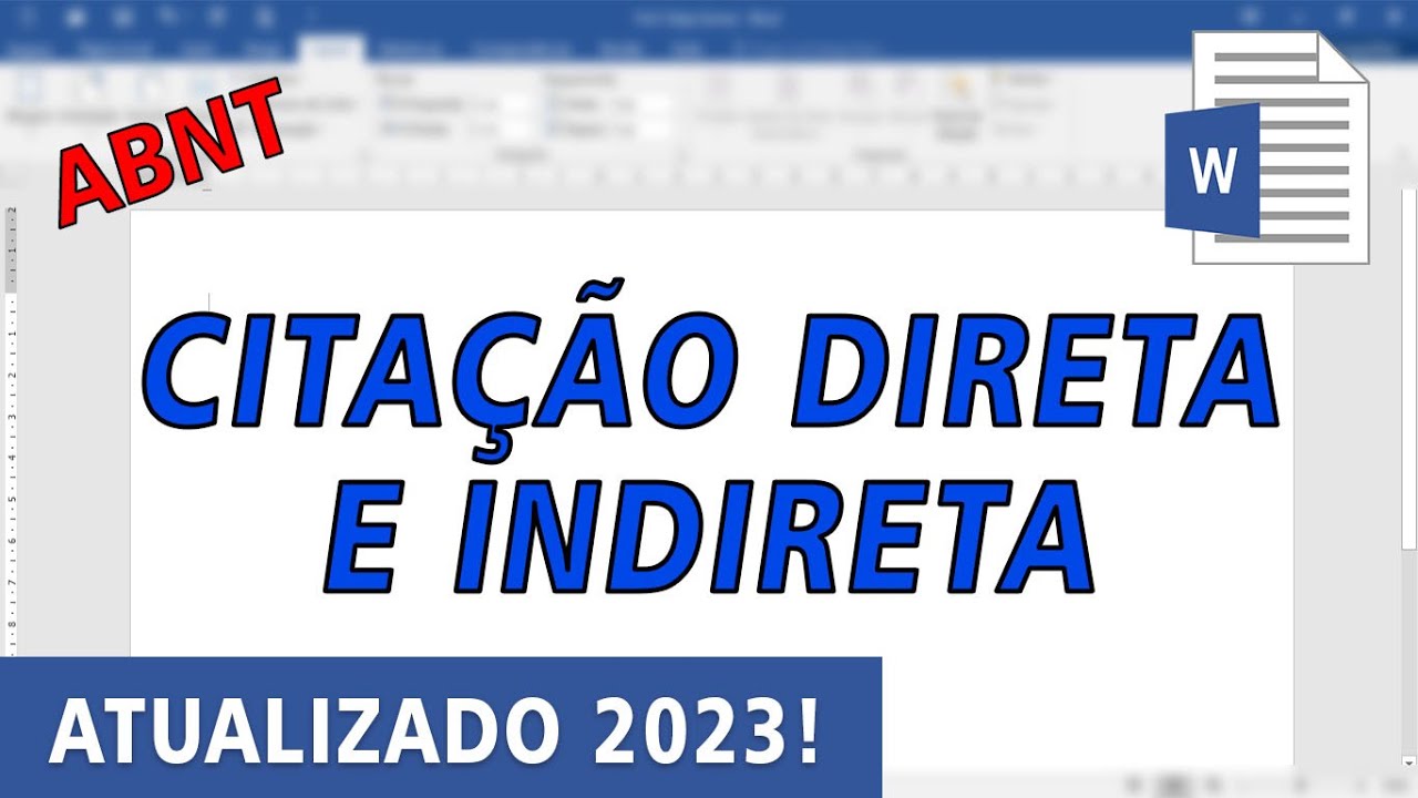 ABNT - Citação direta e indireta (COMPLETO NORMA VÁLIDA 2024)