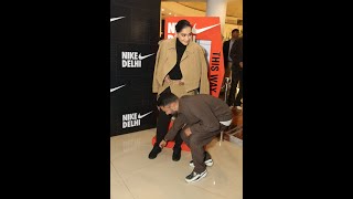 Anand Ahuja fixes wife Sonam Kapoor's shoe at Nike store launch event in Delhi