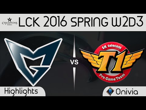 SSG vs SKT Game 1 Highlights LCK Champions 2016 Spring W2D3 Samsung Galaxy vs SK Telecom T1
