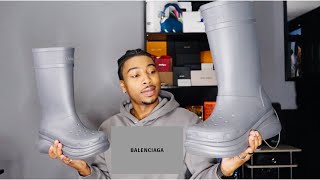 HOW TO STYLE: BALENCIAGA x CROCS BOOT GREY REAL REVIEW, SIZING + TRY ON‼️  | 2FLYB