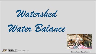 Watershed Water Balance