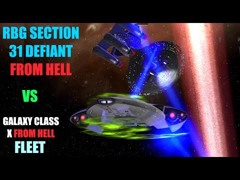 RBG Sec 31 Defiant FH VS Galaxy Class X From Hell - Star Trek Ship Battles - Bridge Commander