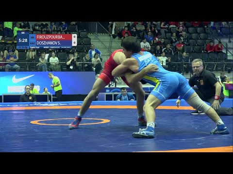 1/8 FS - 70 kg: M. FIROUZPOURBA (IRI) v. S. DOSZHANOV (KAZ)