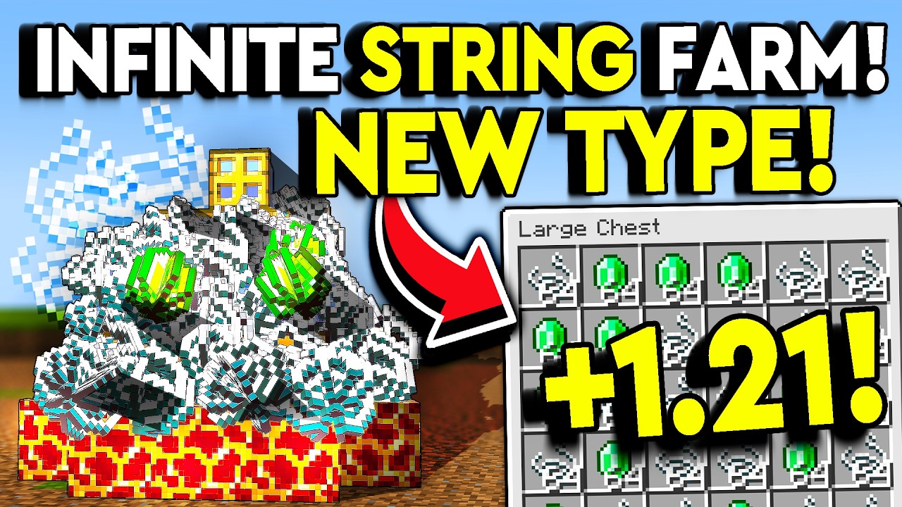 BEST 1.21 INFINITE STRING FARM! Minecraft Tutorial - 0s! - Minecraft ...