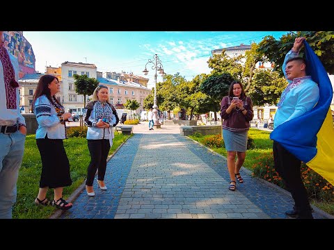 INDEPENDENCE DAY Ukraine, Lviv Walking Tour - Morning walk around the city [ 4K HDR - 60 fps ] 2023