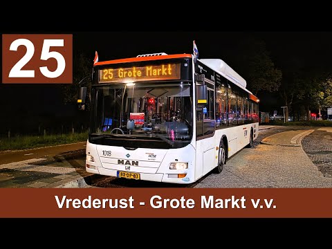 HTM lijn 25: Vrederust - Grote Markt v.v. | Omleiding | HTM 1018 | 2025