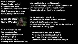 # 30 song+lyrics same old story stevie wonder