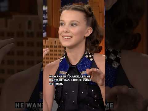 #MillieBobbyBrown got goosebumps from her Season 2 #StrangerThings kiss 🥹 #FallonFlashback