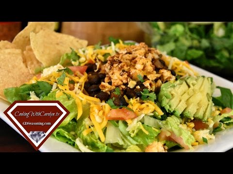 Roasted Cauliflower and Black Bean Taco Salad Recipe | How to Make Oven Fried Taco Shells