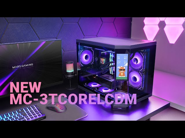 Caja Mars Gaming MC-3TCORELCDM Micro-ATX pantalla IPS 7.2" video