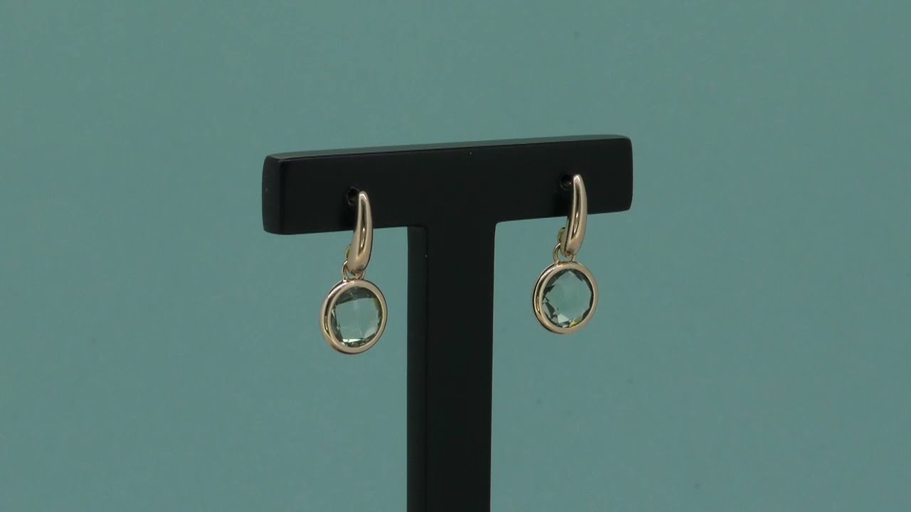 www.e-joaillerie.com - Boucles d'oreilles or rose 18 carat et quartz vert
