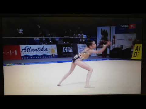 Nikola Nováková junior 2007 (CZE) Grand Prix Brno 2020 kužele - clubs - známka 14.800