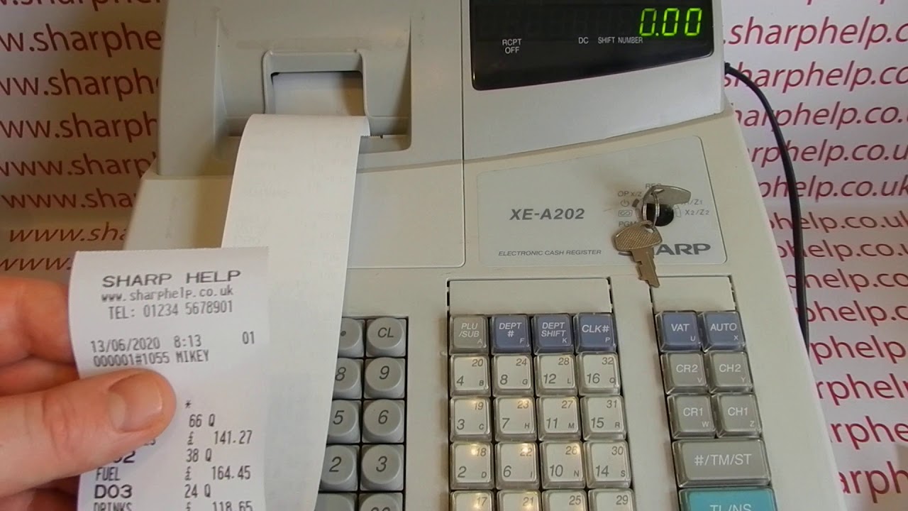 Weekly, Monthly, Quarterly Financial Reports Sharp XE-A201 / XE-A202 / XE-A212 / XE-A301 Registers