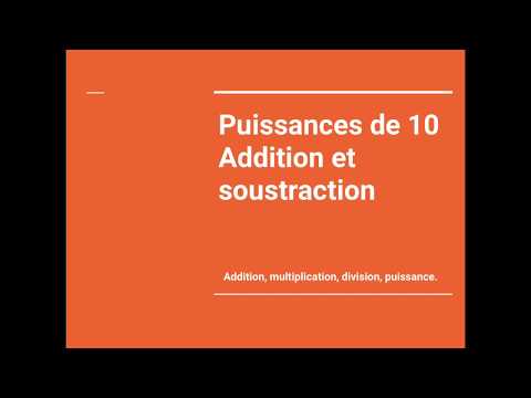 Puissances de 10 : addition et soustraction.