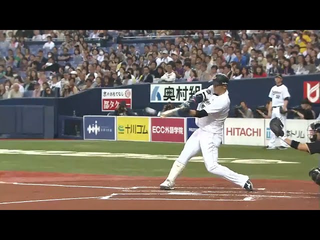 【1回裏】バファローズ・T-岡田の一打で先制 高めのストレート捉えた!! 2015/5/9 Bs-F
