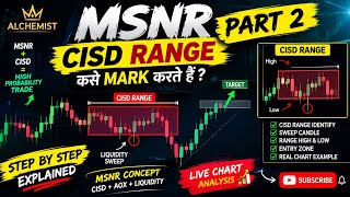 MSNR Part 2 | CISD Range Kaise Mark Kare? | Alchemist MSNR Strategy | Beginner to Advanced