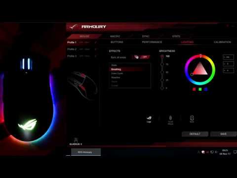 ASUS ROG Gladius II RGB LED lighting effects