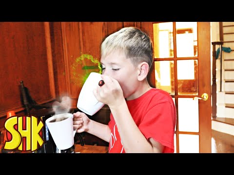 DON'T Drink The COFFEE CHALLENGE! SuperHeroKids Funny Family Videos Compilation