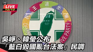 吳崢、韓瑩公布「藍白毀國亂台法案」民調