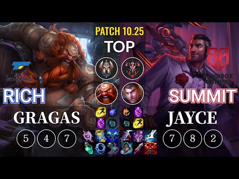 DYN Rich Gragas vs SB Summit Jayce Top - KR Patch 10.25