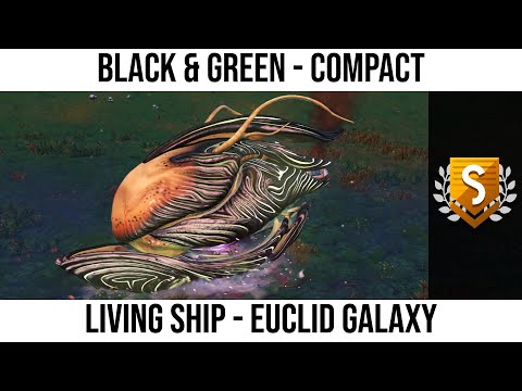 No Man's Sky | Living Ship: Black & Green Compact With Short Arms & Triple Thrusters - Euclid