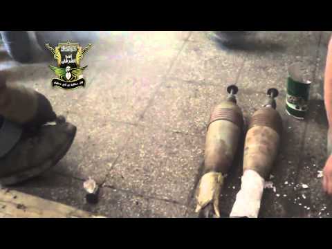 تجهيز قذائف الهاون من قبل لواء معاوية بن أبي سفيان في الغوطة الشرقية