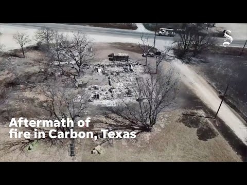 Eastland fire damage in Carbon seen in drone footage