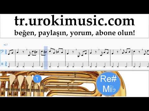 Tuba dersleri Beethoven - Für Elise Notalar Eğitim Bölüm#2 um-b723