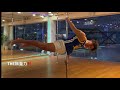 ポールダンスボディビルダー三島流平のポール練習。