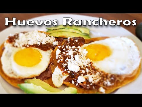 Receta de Como Hacer Huevos Rancheros Mexicanos | Huevos con Salsa y Frijoles | Desayuno Mexicano