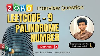 YouTube video 'Palindrome Number | Leetcode 9 | Approach + Code with explanation.'