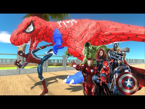 SPIDER MAN MARVEL vs SPIDER T-REX OASIS DEATH RUN - Animal Revolt Battle Simulator