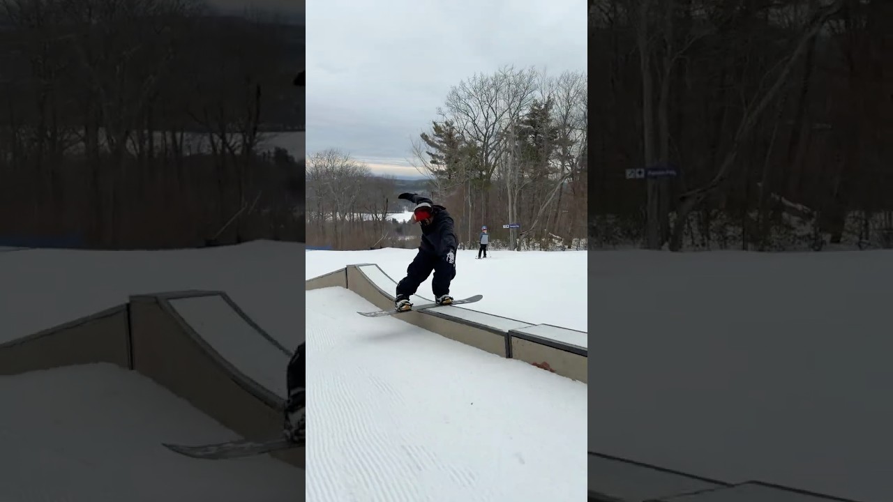 Back Tail to Switch 50-50 on the Challenge Box at Wachusett