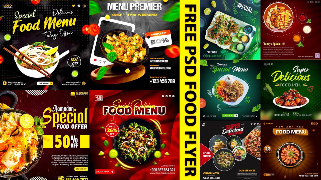 free psd restaurant menu design | free psd food flyer template #food #resturant #menu #freepsd