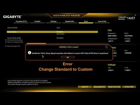 How to enable TPM 2.0 and Secure Boot on a Gigabyte motherboard - AMD Ryzen - UEFI - Windows 11