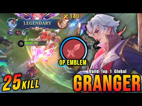 25 Kills!! New OP Emblem for Granger (AFTER NERF) - Build Top 1 Global Granger ~ MLBB