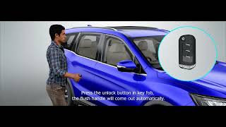 Lock / unlock the door using the Electric Flush Handle (with the remote key fob) in Mahindra XUV700