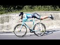 Cyclist Goes Superman on Racing Bike To Speed Ahead