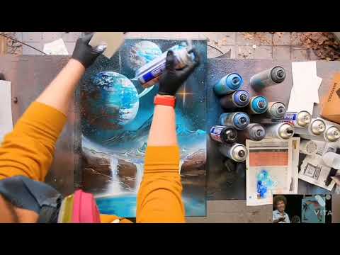 Alien👽Oasis-Spray paint🎨 Art by sketch