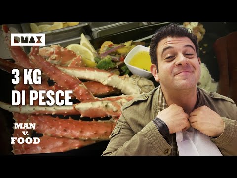 Adam Richman vs. Kodiak Arrest: A Selection of Over 7 Pounds of Fish | Man vs. Food