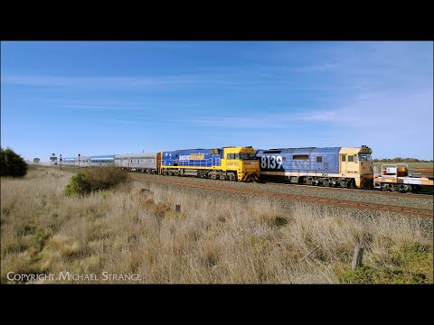 2MA8 The Overland Crosses Rail Train At Gheringhap (12/8/2024) - PoathTV Australian Passenger Train 