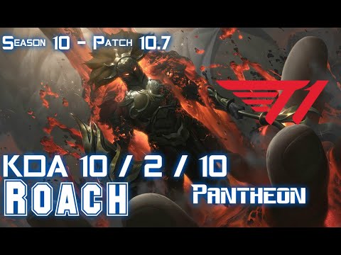 T1 Roach PANTHEON vs POPPY Top - Patch 10.7 KR Ranked