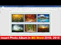 Insert different images in single Page Frame in MS Word | How to insert photo album in MS Word 2016